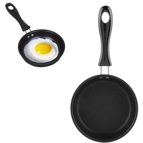 Small Frying Pan, Mini Frying Pan for One Egg, Non-Stick Frying Pan, Egg Frying Pan, Mini Frying Pan, Portable Camping Cooking Omelet Pan for Gas Stove Induction Hob (12cm)