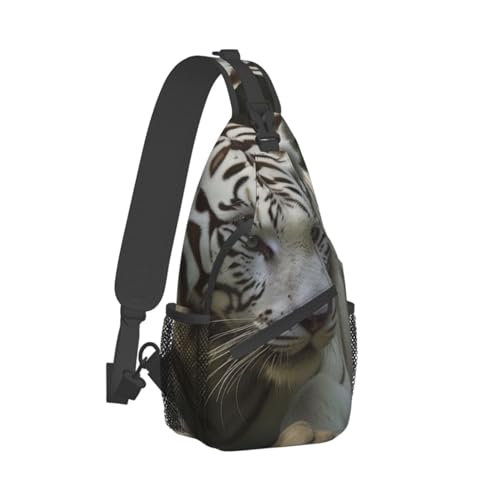 Bolso Sling para Hombre y Mujer Estampado Tigre Blanco miniatura 2