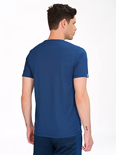 Image of TECHNOSPORT Men's Slim Fit Polyester Activewear Sports T-Shirt with Moisture-Wicking Comfort for Workout, Running & Gym