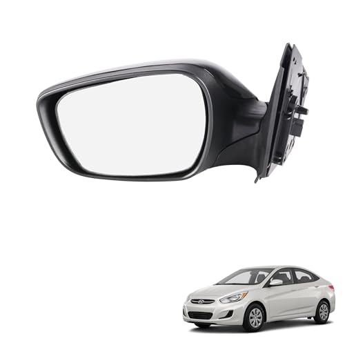 GrteRokky 5 Pins Driver Side w/Heated Power Mirror Compatible with 2012-2016 Hyundai Accent — Black Left Side Paint-to-Match Exterior Door Rear View Mirror, Replaces 87610-1R220 HY1320186
