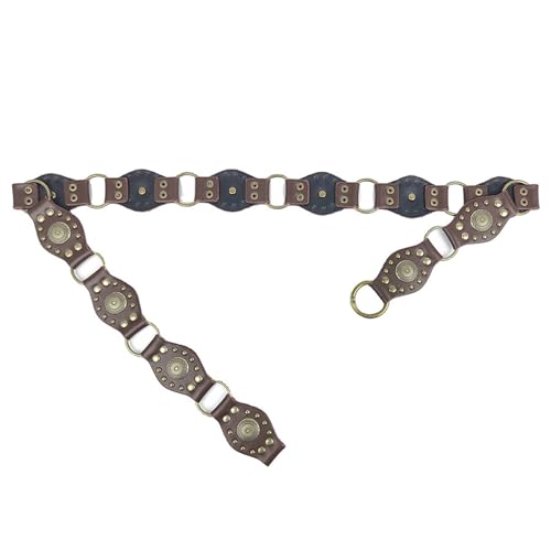 Ethnic Adult Waist Belt With Carved Flower Rivets Waistband PU Waist Belts For Women Skirt Waist Belt3