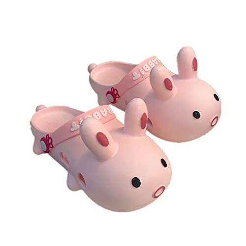Kawaii Slippers Kawaii Clogs Mules for Girls Women Cute Bunny Summer Shower Slippers Non-Slip Beach Shoes PVC Soft Durable (20-21/Inner Length 15/18-24 Months Toddler,Pink,US_Footwear_Size_System,Toddler,Alpha Range,Medium,18 Months,Female,toddler,24 Months)