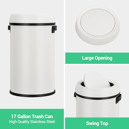 Caneca de Basura Takywep 65 L Blanca Acero Inoxidable miniatura 4