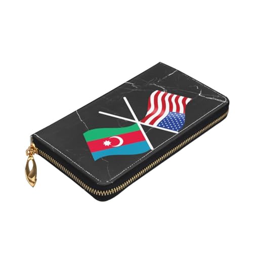 American And Azerbaijan Flag Wallet Card Bag4