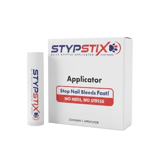 STYPSTIX Dog Nail Bleeding Stopper Applicator | Quick Styptic Tool | Stop Pet Bleeding Easy Grooming | Safe Animal Care & Protection | Easy Dog Nail Bleed Treatment (Single)