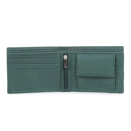 Image of VEMILIO Vegan Leather Wallet for Men | Eagle Print Embossed Premium Bifold Wallet | 3 Card Slots | 2 Cash Compartments | 1 Coin Pocket & 2 Secret Slots | Stylish, Durable & Gift for Men (Eagle, Green)