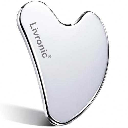 Livronic® Premium SS Gua Sha Tool For Face | 100% 304 Stainless Steel Gua Sha | Facial Tools Metal Gua Sha | Tighten Skin Care Tools | Beauty Tool For