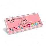 Badgemaster Hello My Name is Logo Pink Supplies Badge Premium Domed White White 76 x 32mm Doctor Student Nurse Clinical Practitioner Healthcare Assistant Medical Staff GP
