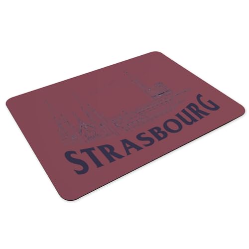 Set de table Strasbourg rouge x4 grand format en caoutchouc