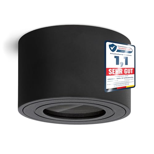 linovum SMOL Decken Aufbauspot Aufbaustrahler IP44 schwarz rund für LED Module
