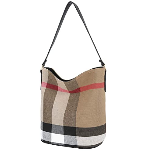 Image of Tote Bag for Women plaid purse Designer Handbags Plaid Womens Purses and Bucket bag Canvas tote handbags black shoulder women designer