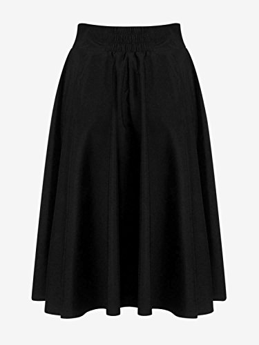 Choies Women's High Waist Midi Skater Skirt M (Black) #TOP4
