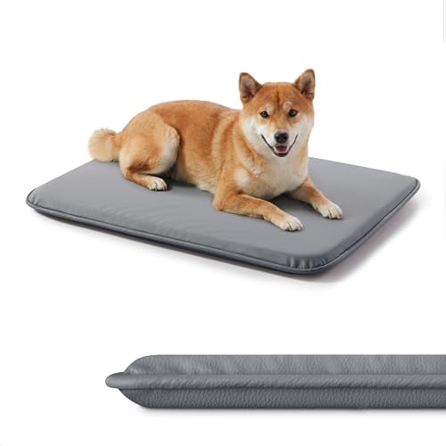 Warmrest Waterproof Dog Crate Pad Medium Sized Dog Dual-Sided Outdoor Dog Bed for Crate Washable Cooling Dog Sleeping Foam Mat Wipeable 3522 Grey