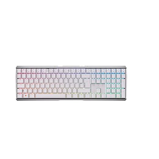CHERRY MX 3.0S Wireless, Kabellose mechanische Gaming-Tastatur mit RGB-Beleuchtung, Deutsches Layout (QWERTZ), Bluetooth-, Funk- oder Kabelverbindung, MX RED Switches, Weiß