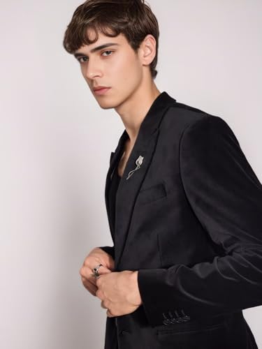 Mens Velvet 2 Piece Suit Two Button Slim Fit Tuxedos Wedding Suit Jacket Pants Set Business Suit Formal Tuxedes3