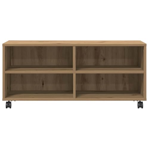 vidaXL Gabinete de TV Marrón 90 x 35 x 40.5 cm Madera contrachapada, Mueble para TV Moderno, Rectangular, almacena Tus Medios, Consola estilosa y Ahorra Espacio, Madera de ingeniería - imagen 6