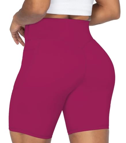 Image of Sunzel No Front Seam Biker Shorts for Women with Pockets, Yoga Workout Gym Bike Shorts with Tummy Control | 3, 5 Or 8-Inch Inseam, High Waisted, No Front Seam, Side Pockets, Buttery Soft, Compression Fit, Squat Proof, Tummy Control