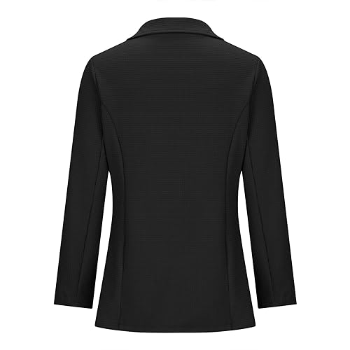 Womens Casual Waffle Blazer Solid Lapel Long Sleeve Slim Fit Work Business Fashion Blazers Jackets with Pockets4