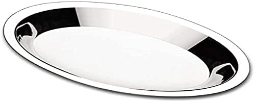 Travessa Oval Funda, 26 cm, Aço Inox, Gedex ECO-440, Prata