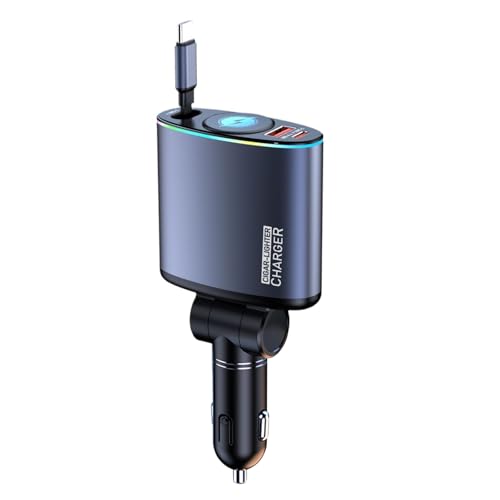 Adaptateur de charge rapide 66W avec câble rétractable USB pour smartphone