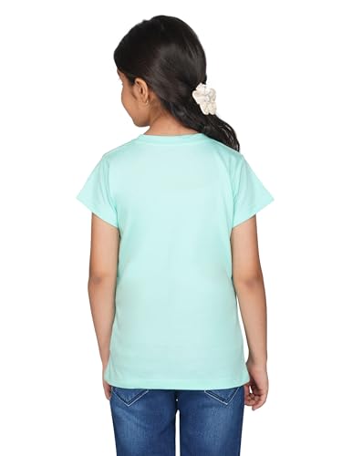 Image of Kids Round Neck Girls Tshirt | Short Sleeves | Natural Organic 100% Cotton Soft Comfortable Fabric | Plain Color Original Branded Half Sleeve | School t-Shirt for Girl Kid | Sleepwear Everyday Casual