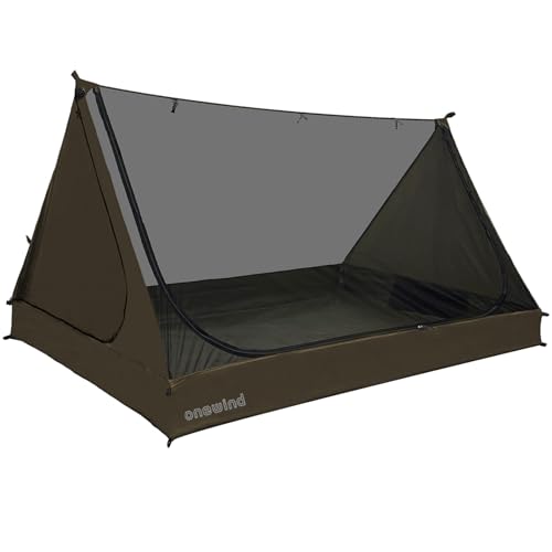 onewind Innenzelt für 2 Personen, Ultraleichtes Mesh Zelt mit Boden Groß Moskitonetz Mückennetz mit 2 Öffnungen für Plane Camping Outdoor Wandern Rucksackreisen