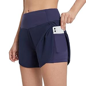 baleaf Running Shorts Womens 2 in 1 Quick Dry Workout Sports Shorts Gym Exercise with Inner Pockets