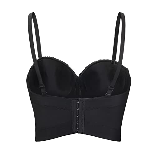 Image of VEENDEO Women's Strap Beads Bustier Corset Crop Top Club Party Bra