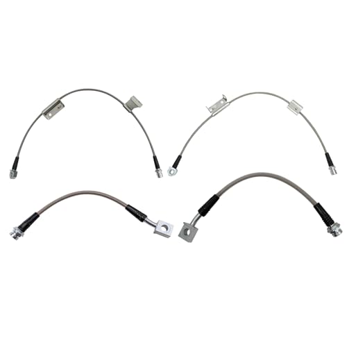 Image of TRQ Brake Hose Set Compatible with 2002-2006 Cadillac Escalade 2003-2006 Escalade ESV Escalade EXT Chevrolet Avalanche 1500 2001-2006 Suburban 1500 2000-2006 Tahoe GMC Yukon Yukon XL 1500