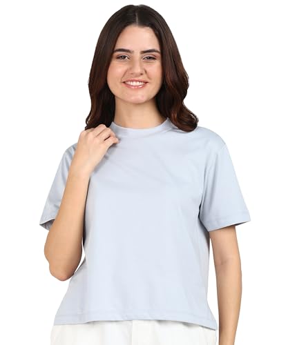Image of Alan Jones Clothing Alan Jones Women's Relaxed Fit Side Slit Cotton Short Sleeve T-Shirt