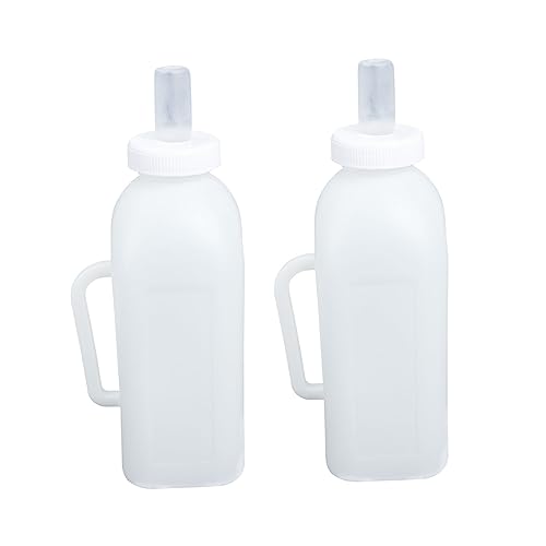Mikikit 2pcs Durable Calf Nursing Bottles Soft Squeeze Feeding Containers for Puppies Kittens and Animals Easy to Clean and Reusable Pet Feeding