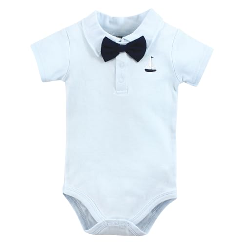 Hudson Baby Unisex Baby Cotton Bodysuits, Sailboat Polo, 9-12 Months - Thumbnail 3