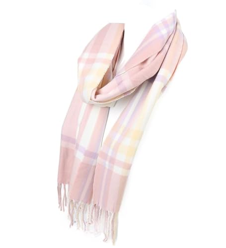 Image of Nollia Plaid Fall /Winter Scarf for Men & Women-Plaid Color Cashmere Feels Acrylic Scarves