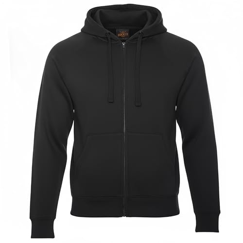 ROCK-IT Apparel Veste à Capuche Sweat à Capuche Lourd Travailleur Hoodie Zipper Sweat à Capuche Pullover - Pull Homme - Noir - S
