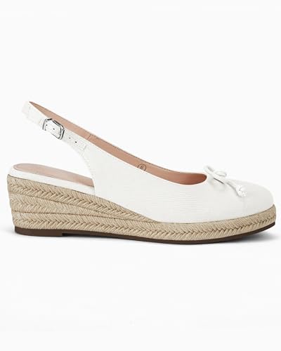 Image of Womens Closed Toe Espadrilles Wedges Shoes Platform Slingback Mid Low Heel Canvas Bow Dress Sandals