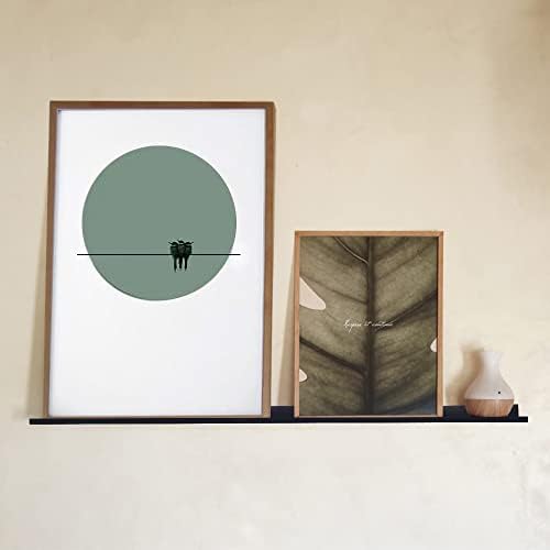 MILUKA Floating Shelf Black 110 cm | Metal Shelves for Picture Shelf Ledge and Photo Shelf | Floating Shelves for Bedroom, Kitchen Storage and Bathroom Storage in Home Decor | Wall Shelf (1. Black)