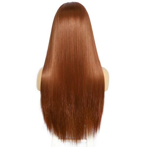 Sapphirewigs Auburn Straight Headband Wigs for Women Straight Synthetic Ginger Orange Glueless Headband Wig Heat Resistant 26 inch - Image 3