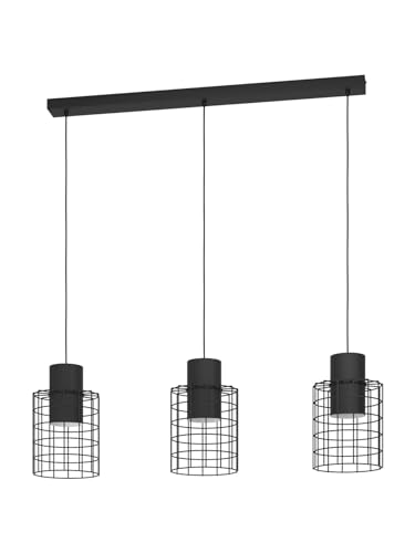 Lustre à suspension moderne noir 3 lumières salon et cuisine