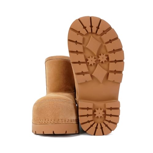 Womens Short Snow Boots Fur Lined Winter Boots Ankle Booties Waterproof Warm Slip On Anti Slip Sole Outdoor Shoes3