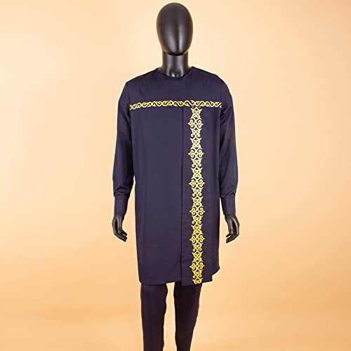African Traditional Clothing Set for Men Dashiki Print Long Coats and Ankara Pants 2 Piece Outfits for Wedding Evening2