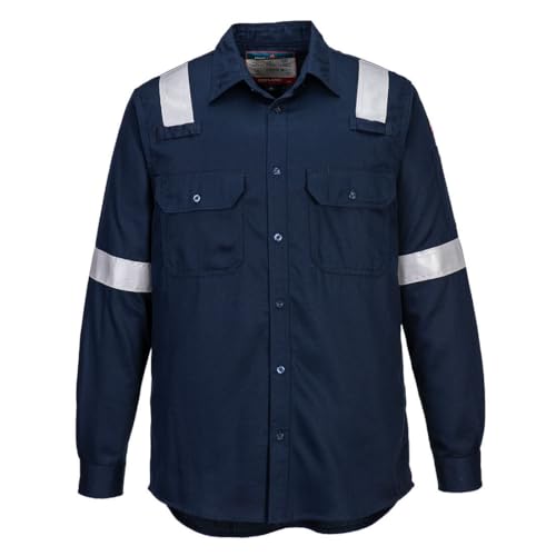 Portwest Chemise antistatique FR Bleu Marine M - Vêtements de travail