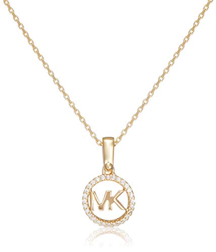 [マイケルコース] MICHAEL KORS スターリングシルバー×14KYGプレートコーティング MKロゴ パヴェ ネックレス ペンダント MKC1108AN710 [並行輸入品]のサムネイル