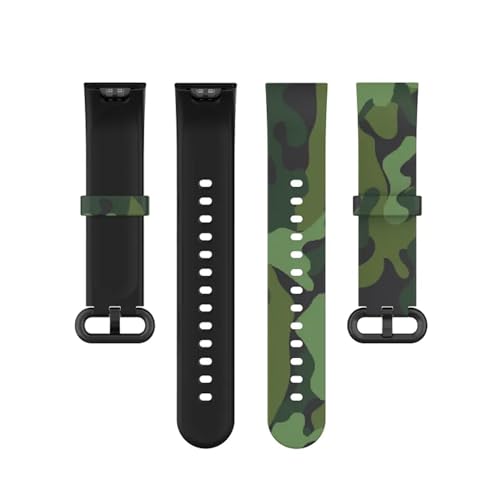Image of YODI (Pack 2 Soft Silicone With Metal Buckal Classic Strap Bands for Redmi Watch 2 Lite /Redmi GPS Smart Watch Only, Comfort and Flexible Straps for Men Women and Kids (ARMY-BLUE /GREEN)