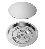 BBQMANN 19' Round Drop-in Fire Pit Pan with Stainless Steel Fire Ring Burner Installed, Propane or Gas Version for Firepit, 92000 BTU, Indoor or Outdoor DIY Fireplace