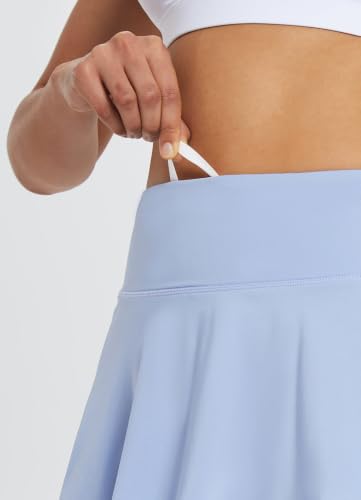 Image of BALEAF Women's Pleated Tennis Skirts Layered Ruffle Mini Skirts with Shorts for Running Workout