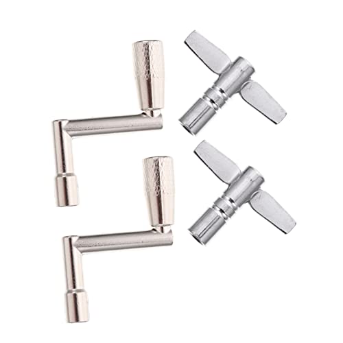 ULDIGI Professional Drum Set Tuner Tool 4pcs Silver Drum Tuning Keys Firm Material for Long Serving Life