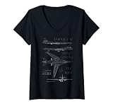 Womens Tupolev Tu-160 Bomber Russian Military Aircraft V-Neck T-Shirt