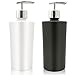 FARI Lot de 2 distributeurs de savon rechargeables de 450 ml en verre de qualité supérieure pour salle de bain, coiffeuse, comptoir et évier de cuisine (noir et blanc, 2)