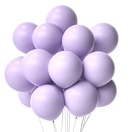 Image of Janinus Pastel Purple Balloons Purple Party Balloons 12 Inches 50 PCS Light Purple Party Balloons Pastel Purple Latex Balloons Birthday Balloons For Party