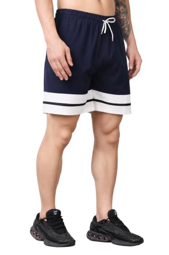 Image of London Hills Men's Sports Running Shorts Lightweight Quick Dry Gym Workout Training Shorts with Zipper Side Pockets Elastic Waist Adjustable Drawstring Athletic Activewear Running Jogging Fitness Yoga